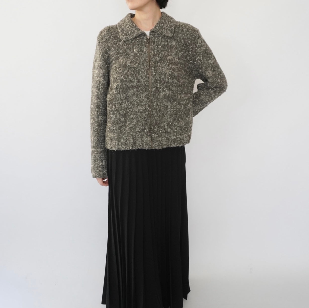 90s Zipped Knit Top