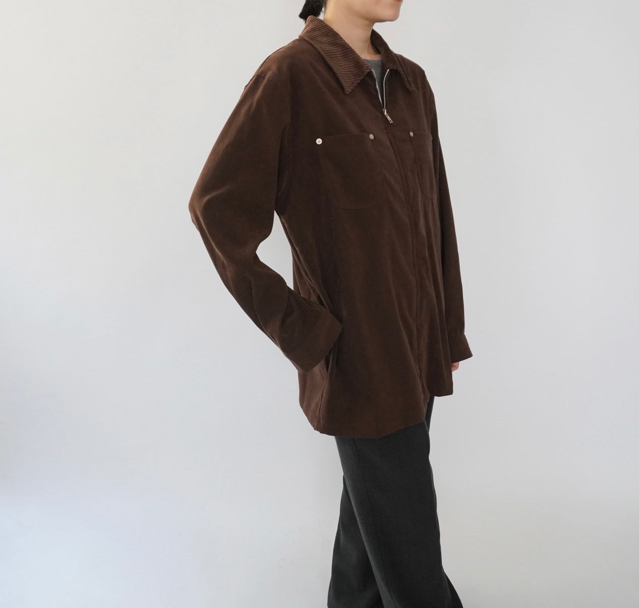 90s Zip Shirt Jacket