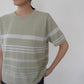 90s Green Striped Top