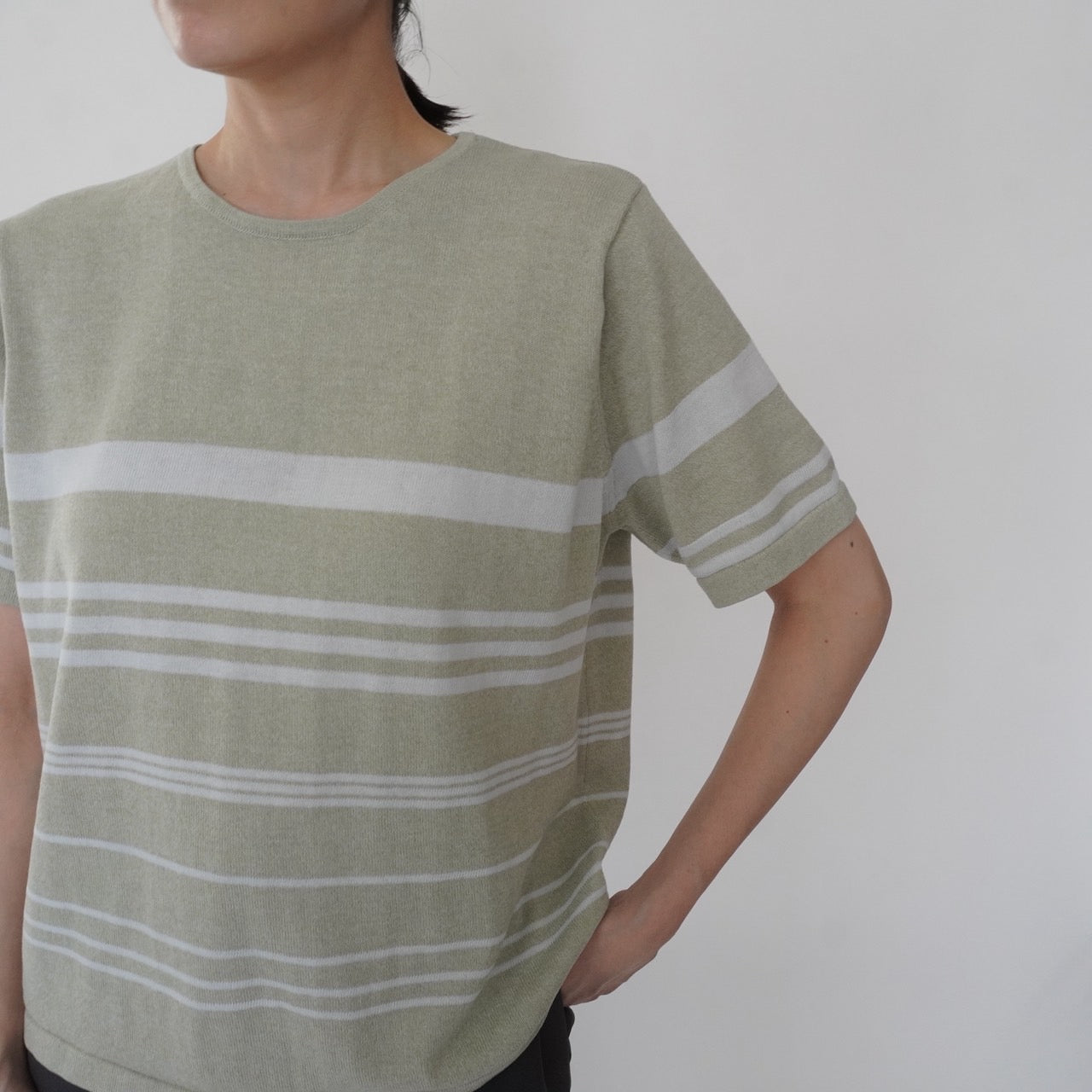 90s Green Striped Top