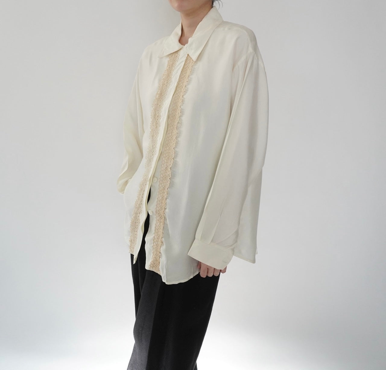 90s Lace Design Shirt Made in USA