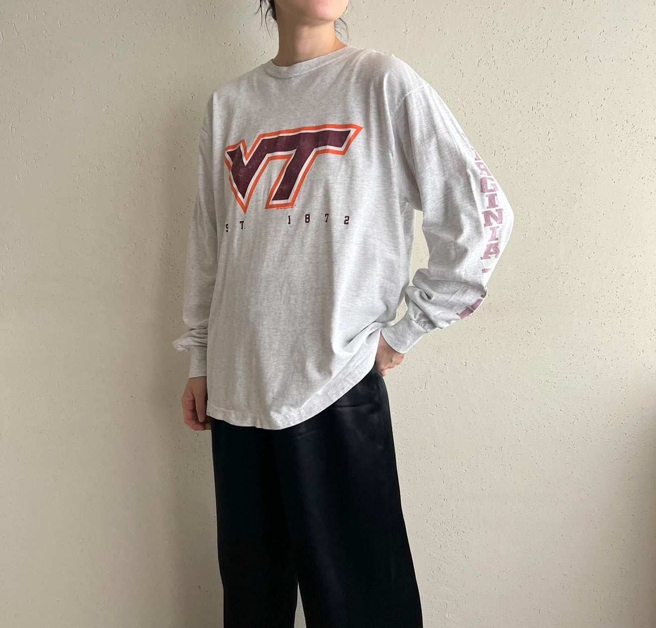 90s Printed Long Sleeves T-shirt Made in USA