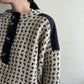 80s Black x White Knit Made in  Norway