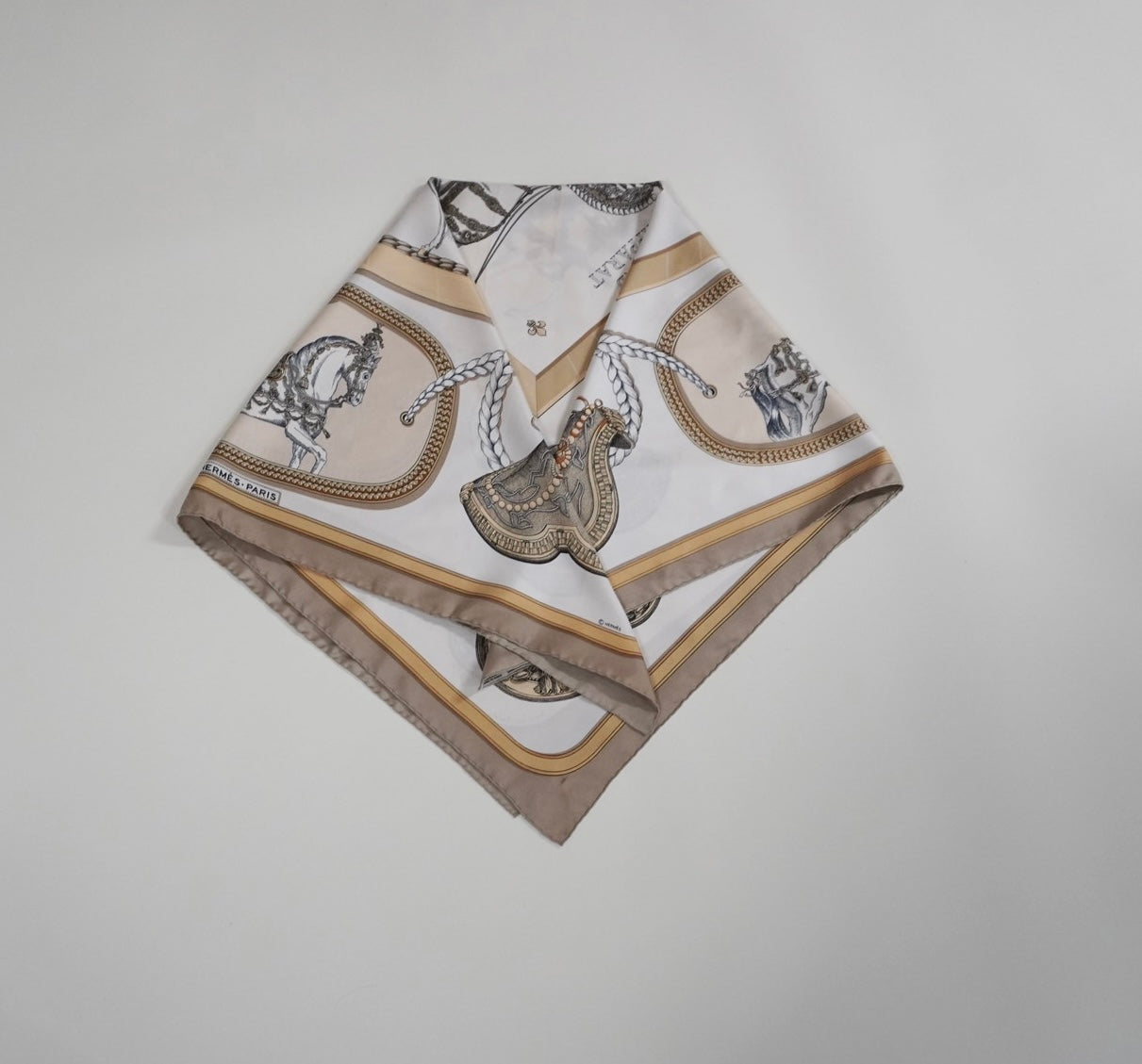 "Hermès " Silk Scarf Made in France