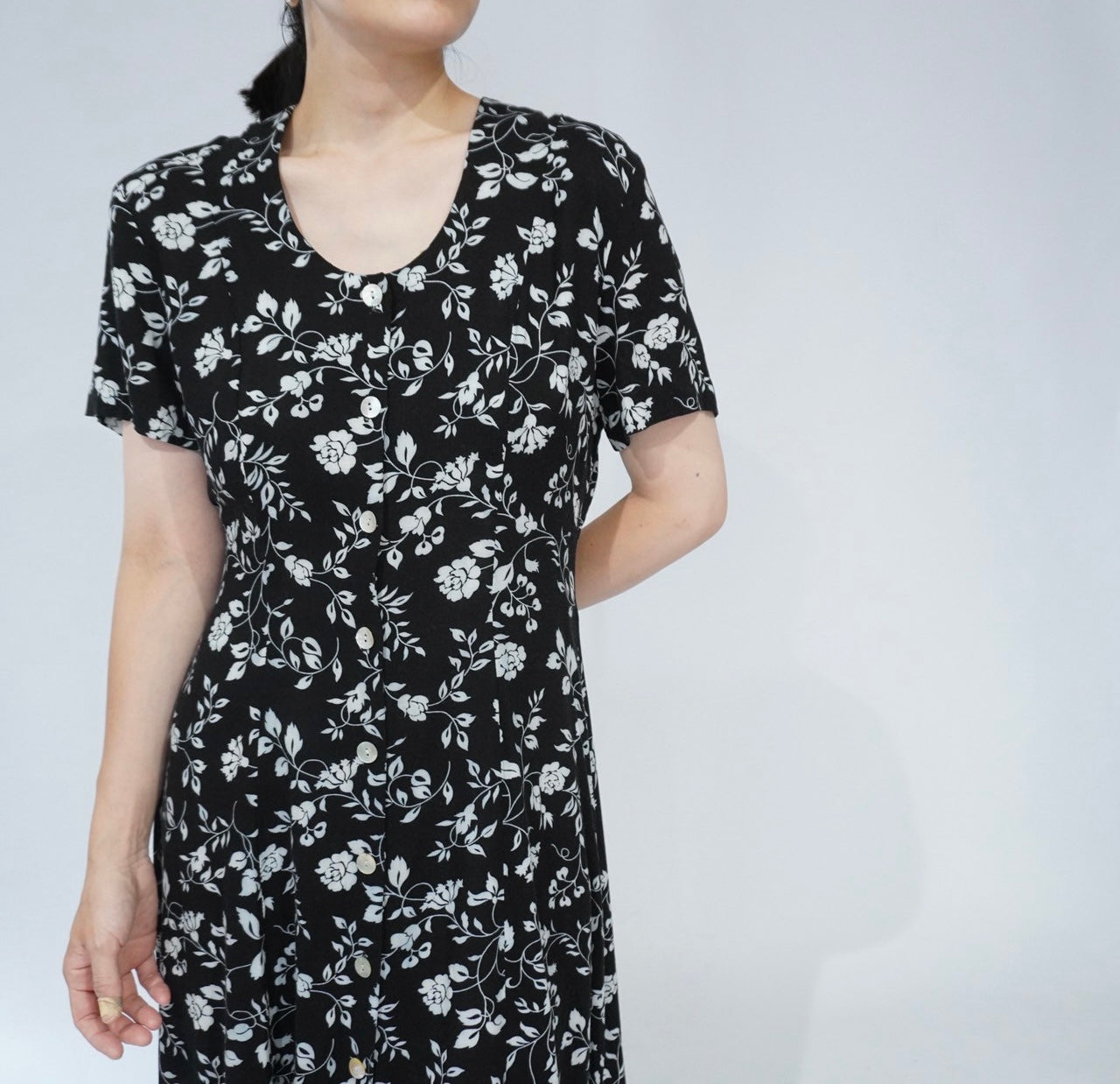 90s Floral Print Maxi Dress