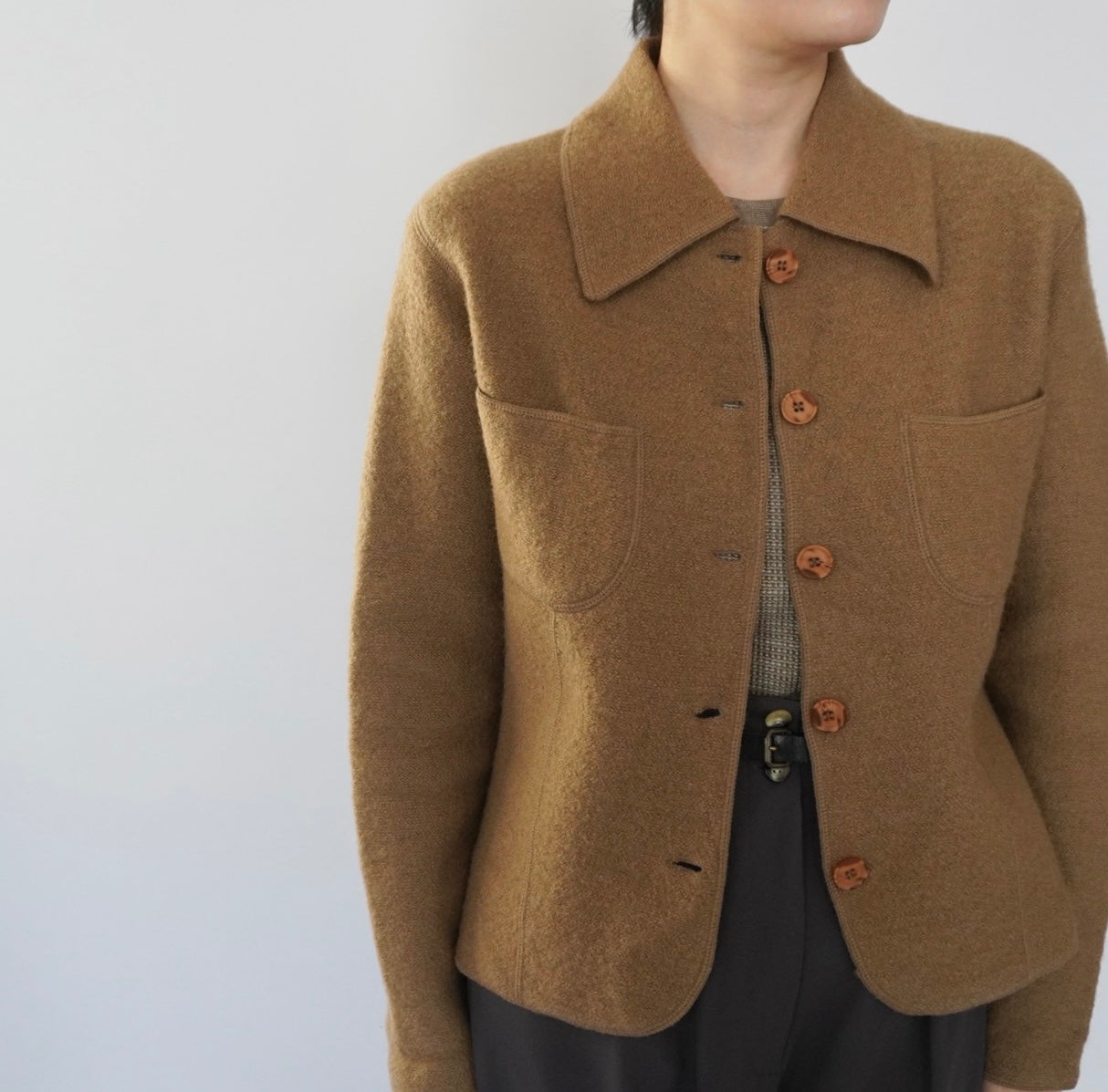 90s Wool Knit Shirt, Jacket