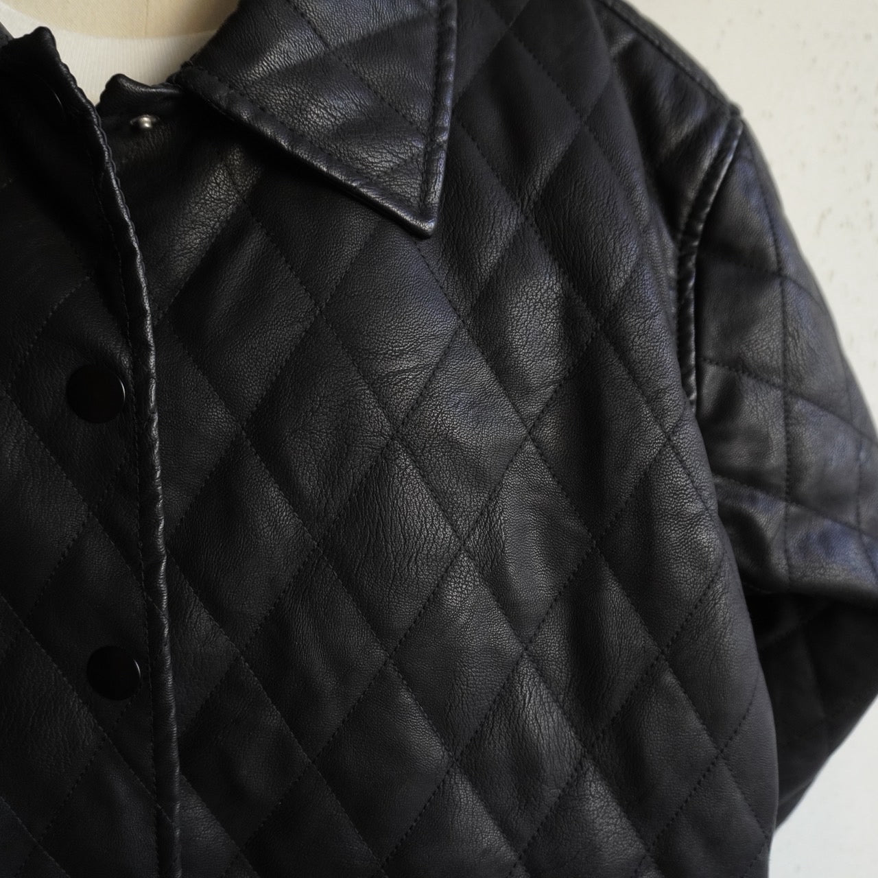 Faux Leather Quilted Jacket