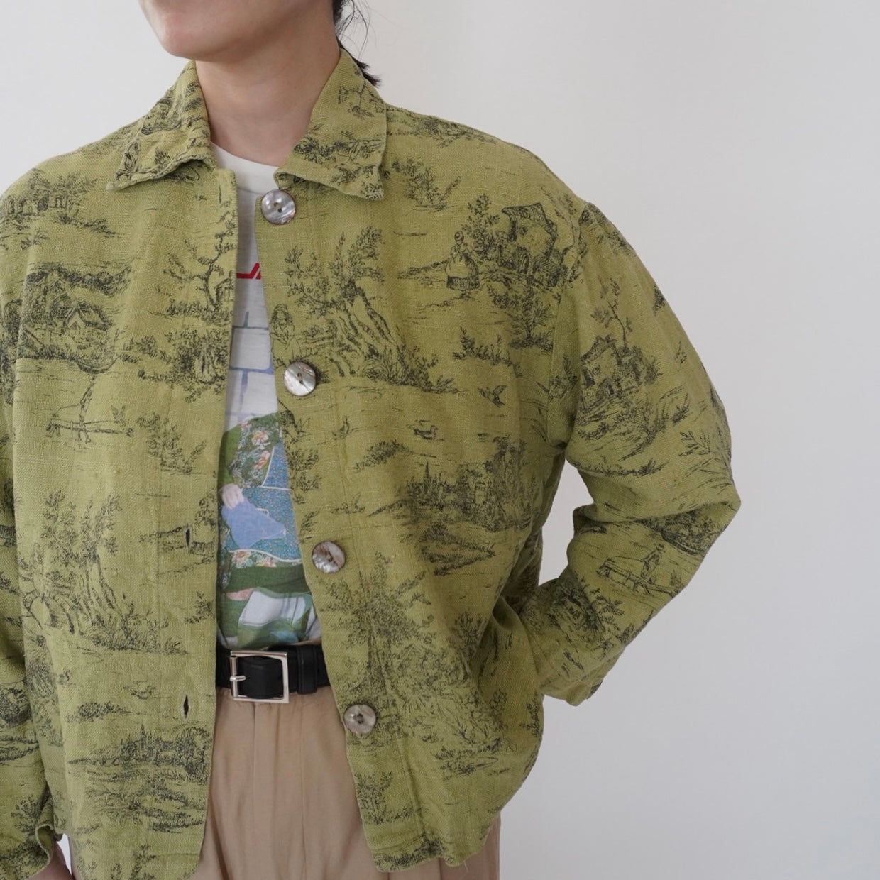 90s Pattern Shirt Jacket Made in USA