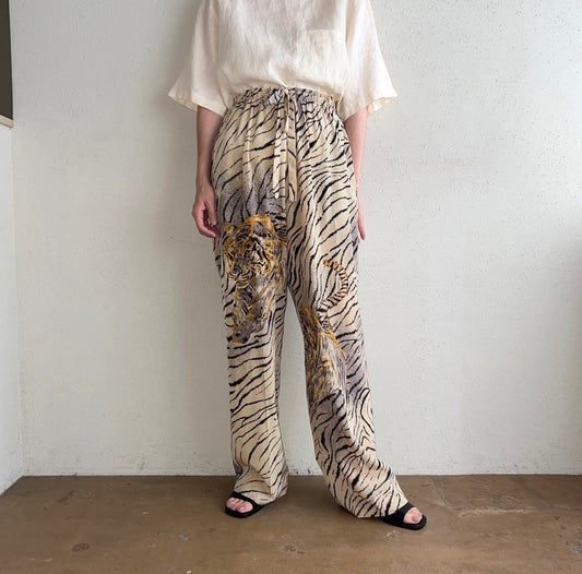 90s Printed Silk Pants