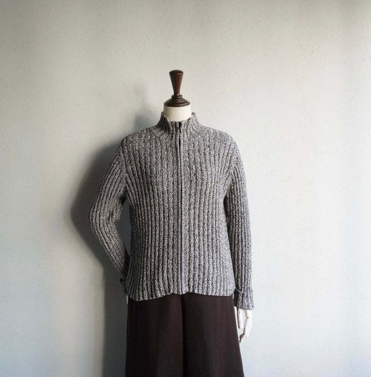 90s Cotton Knit Zip Top