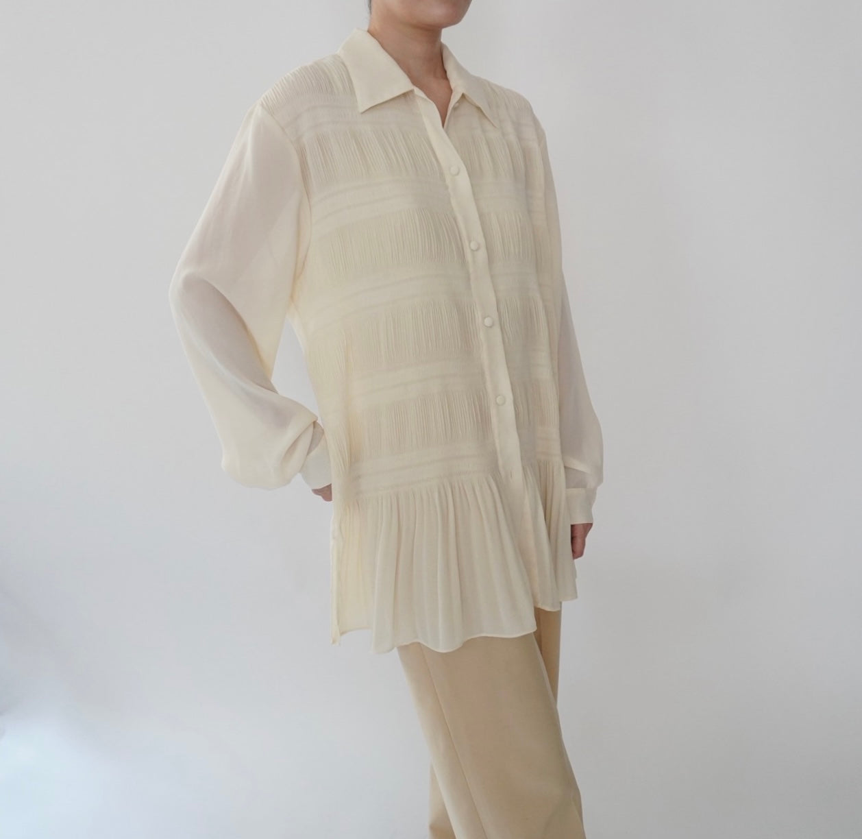 90s Pleated Design Shirt
