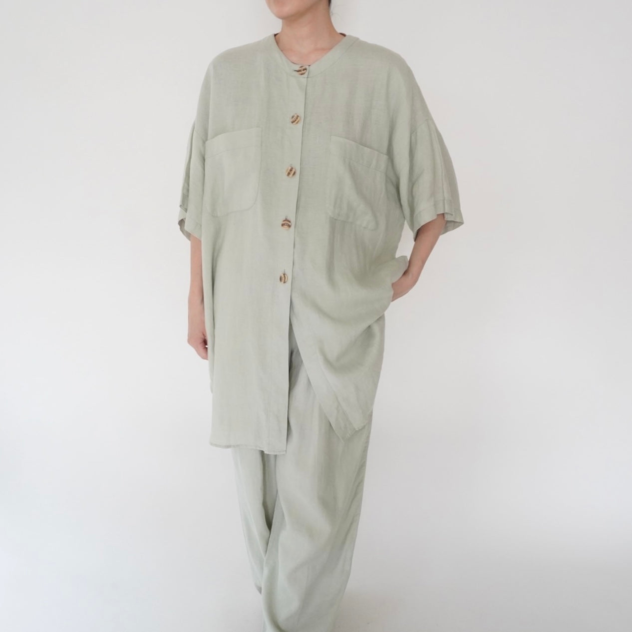90s Sage Green Two-Piece Suit