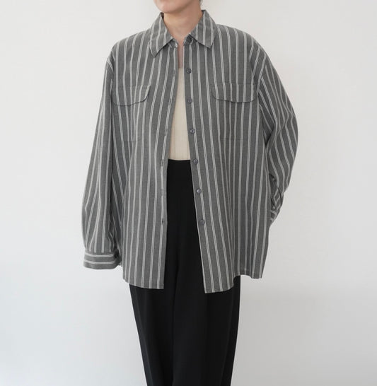 90s Gray Striped Shirt