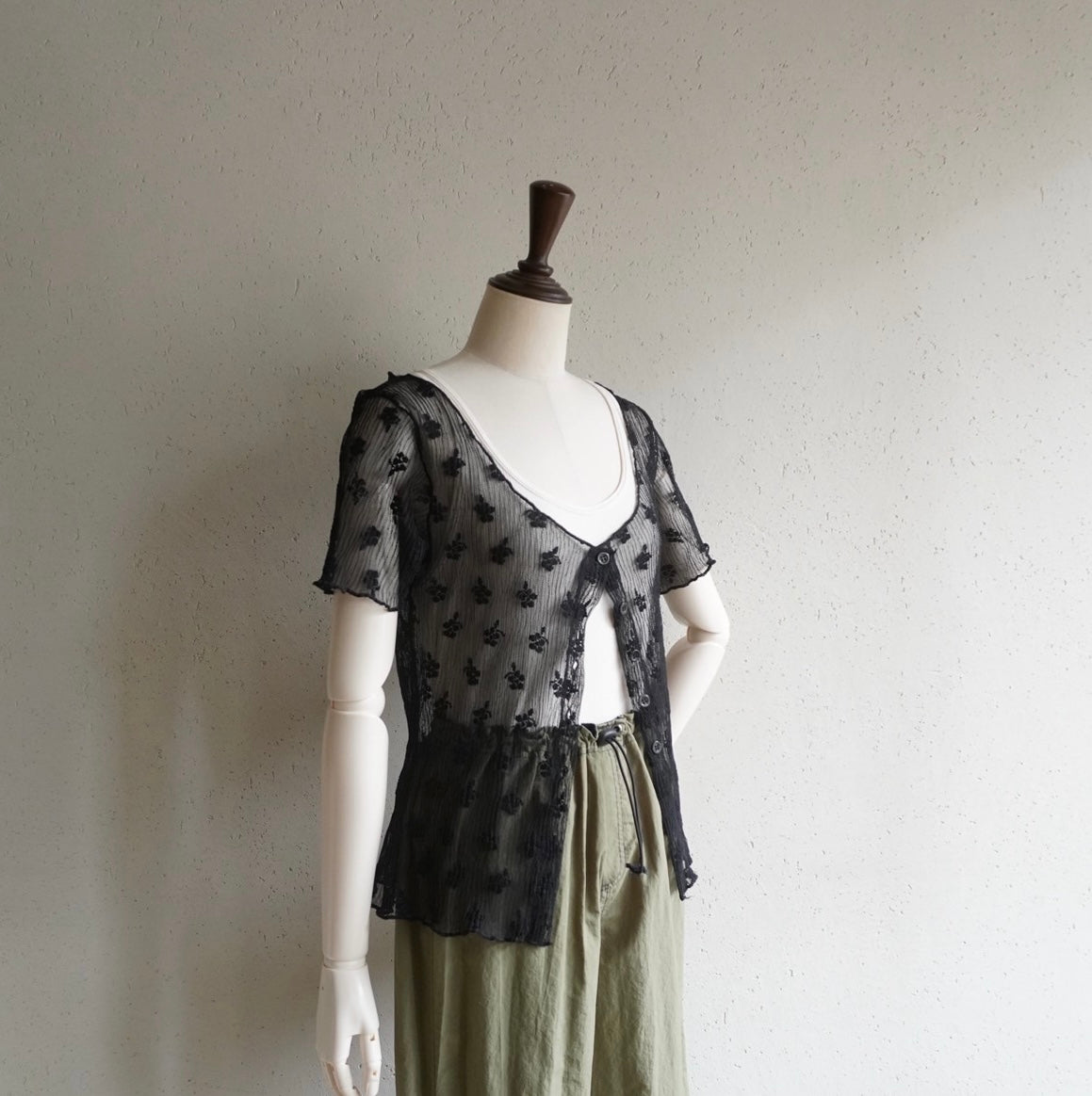 90s Black Lace Blouse