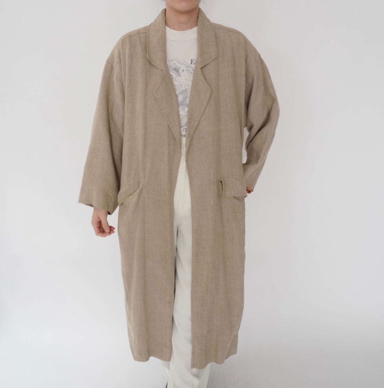 80s Linen Design Coat Made in USA