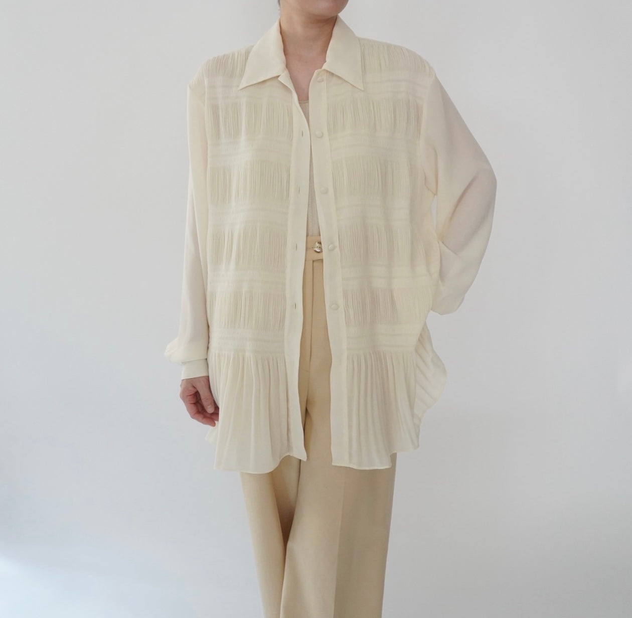 90s Pleated Design Shirt