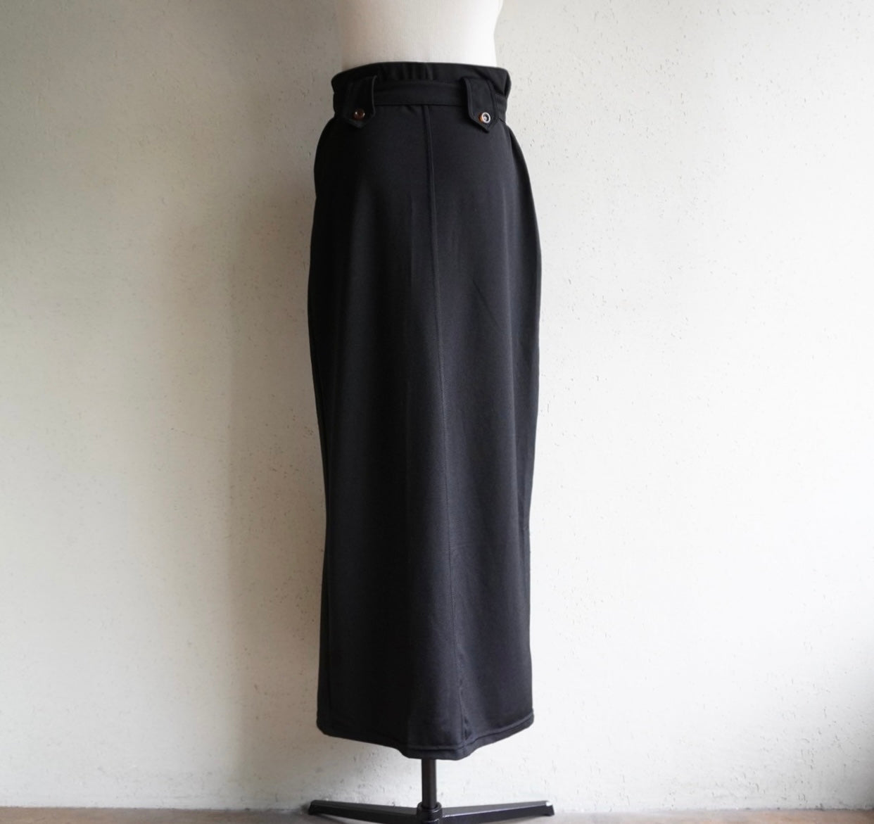 90s Black Belted Skirt Made in Italy
