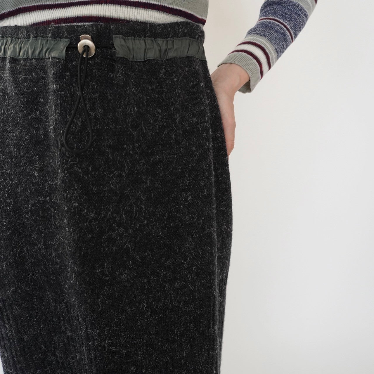 90s EURO Ribbed Knit Maxi Skirt