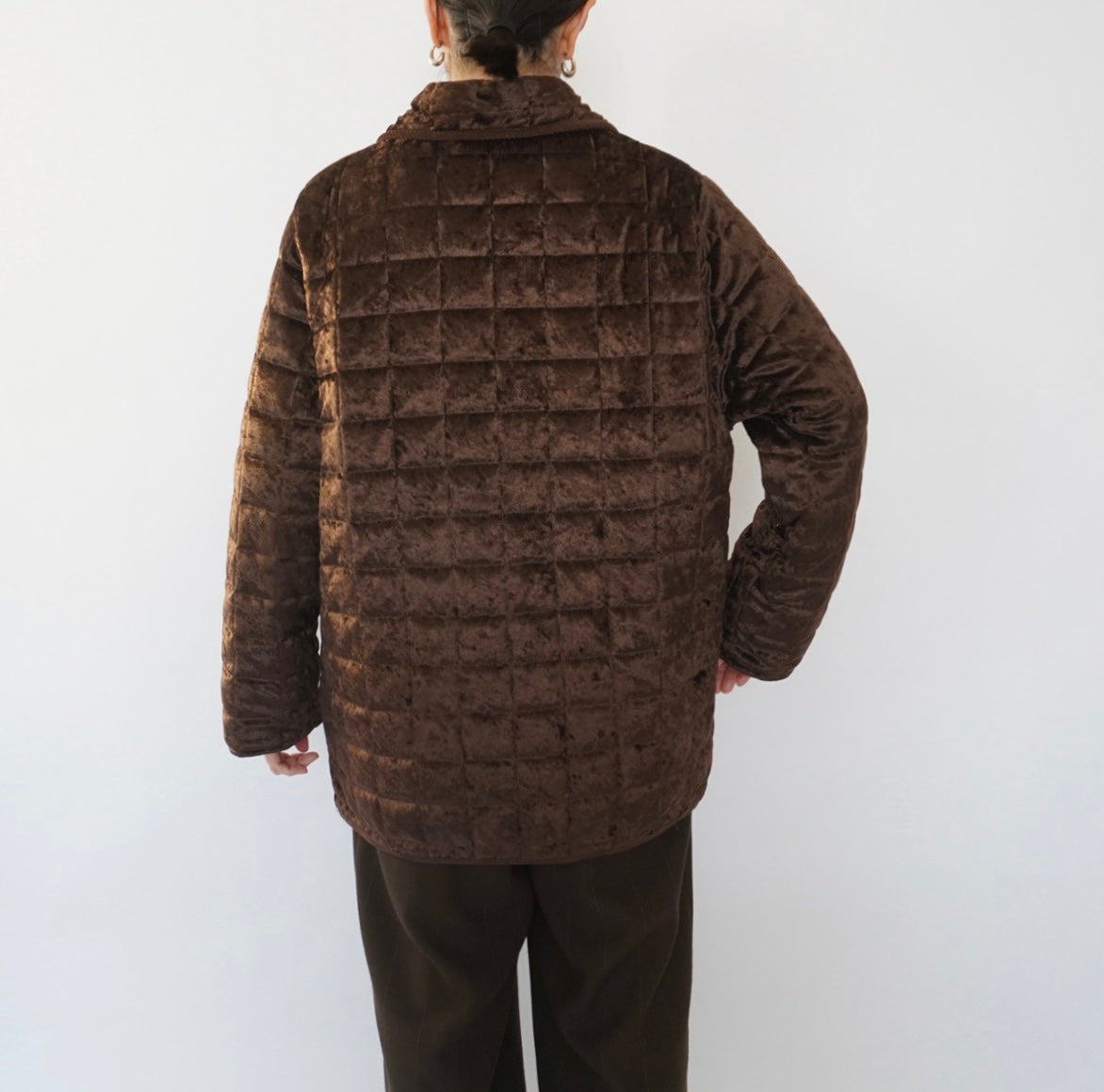 90s Velour Quilted Jacket Made in Italy