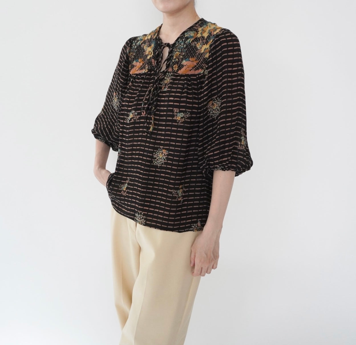 70s Printed Blouse