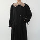 90s Black Design Maxi Coat