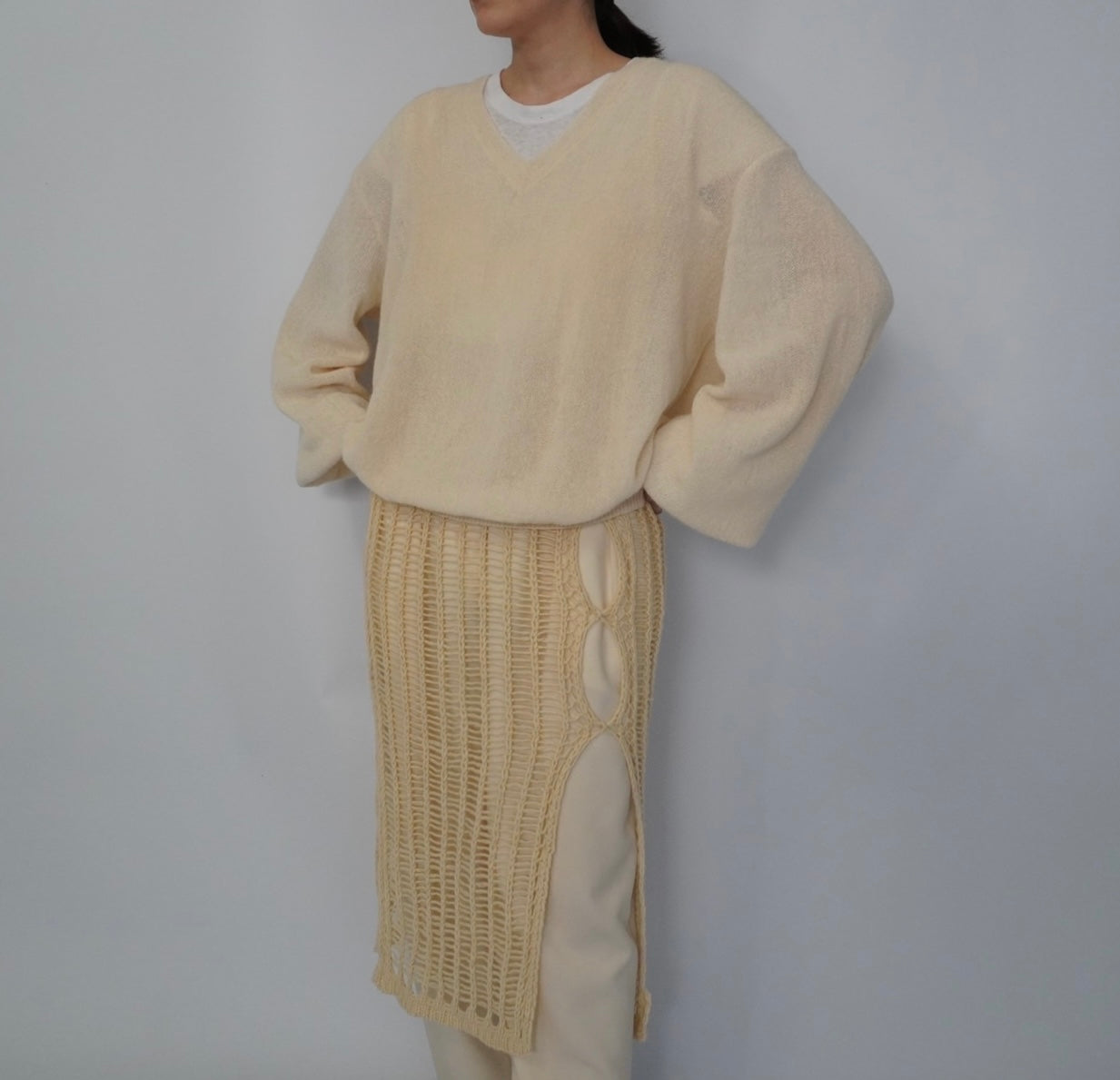 90s V neck Alpaca Knit