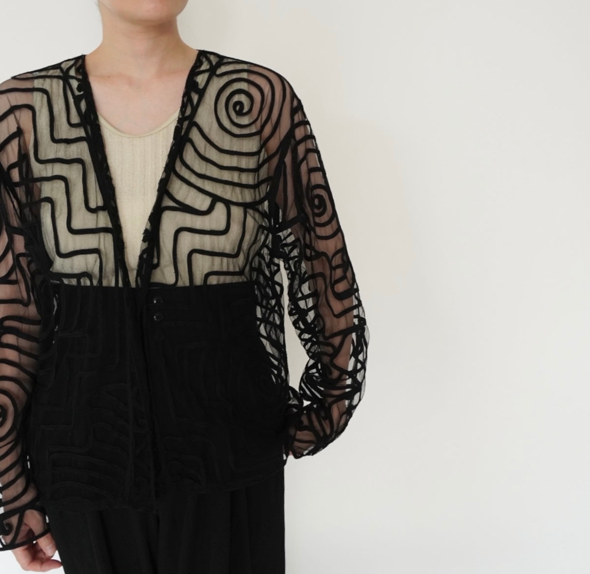 80s Cord Lace Design Robe