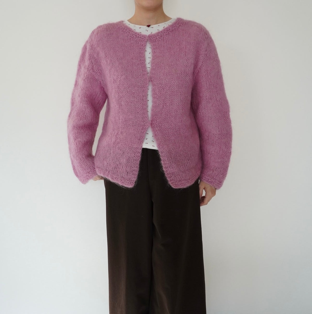 80s Pink Knit Cardigan