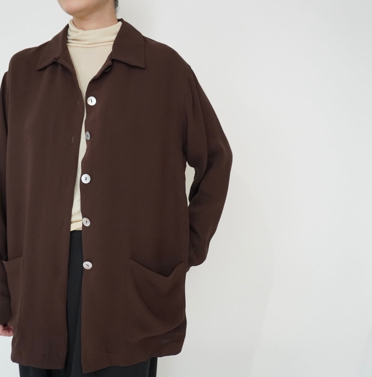 90s Brown Silk Shirt