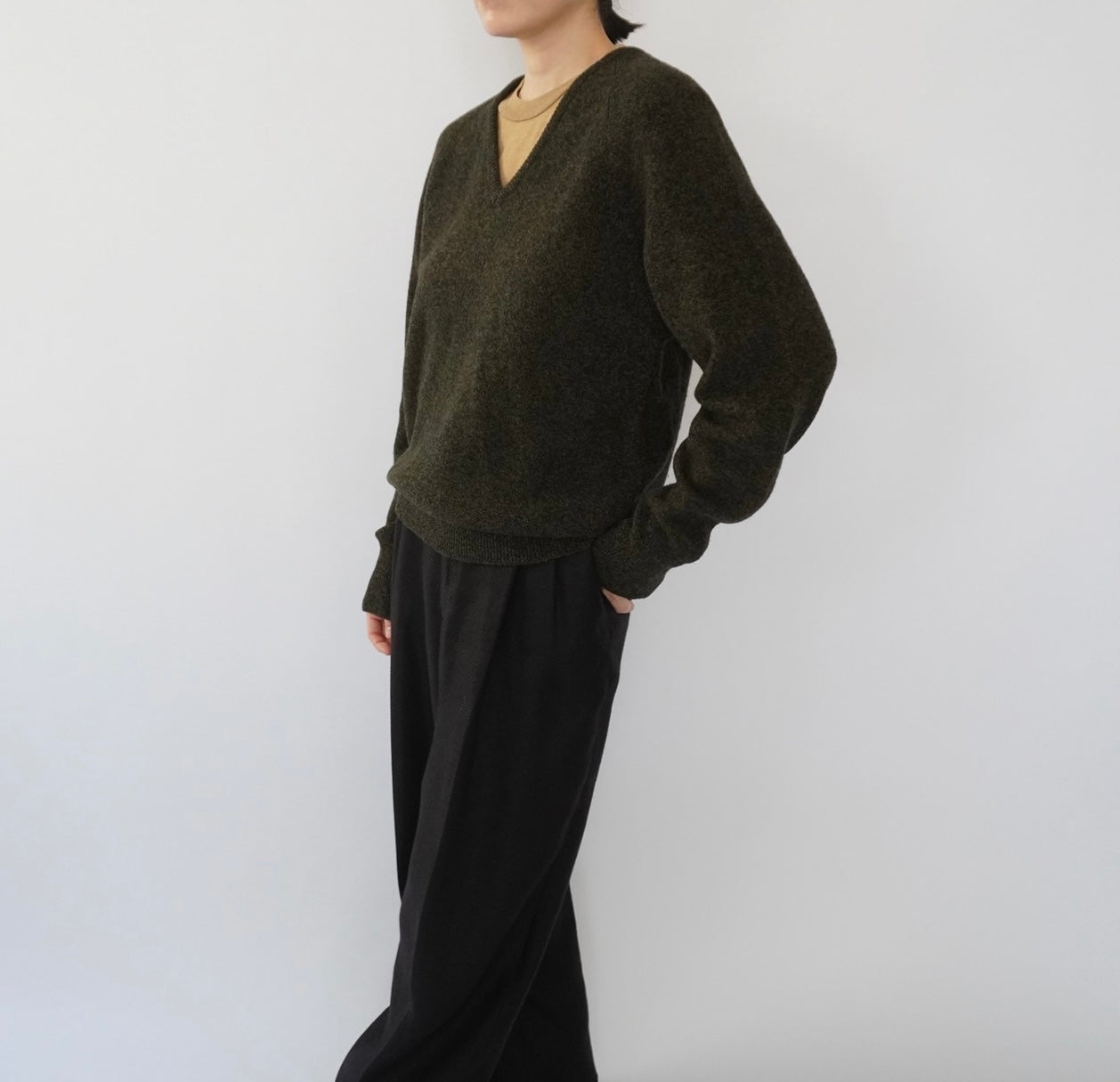 60s Pure Wool V Neck Knit Made in Ireland