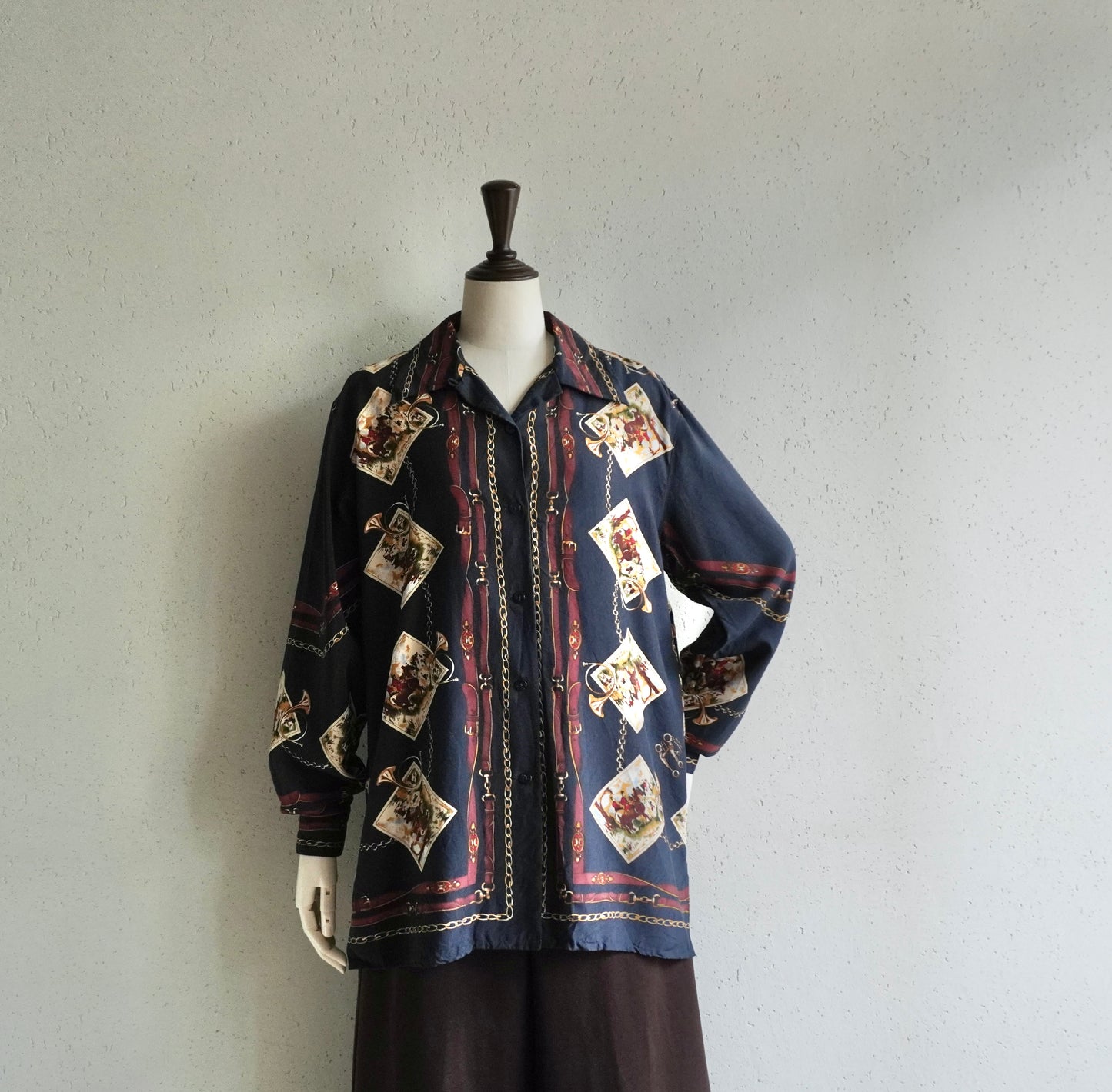 90s Printed Silk Shirt