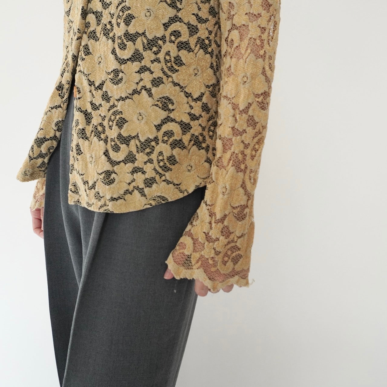 90s Lace Design Shirt Made in USA