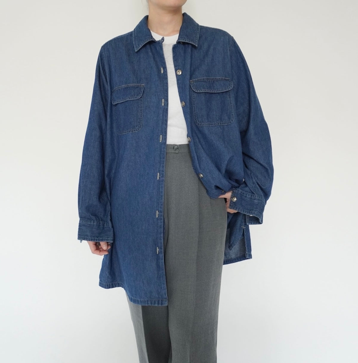 90s Denim Long Shirt