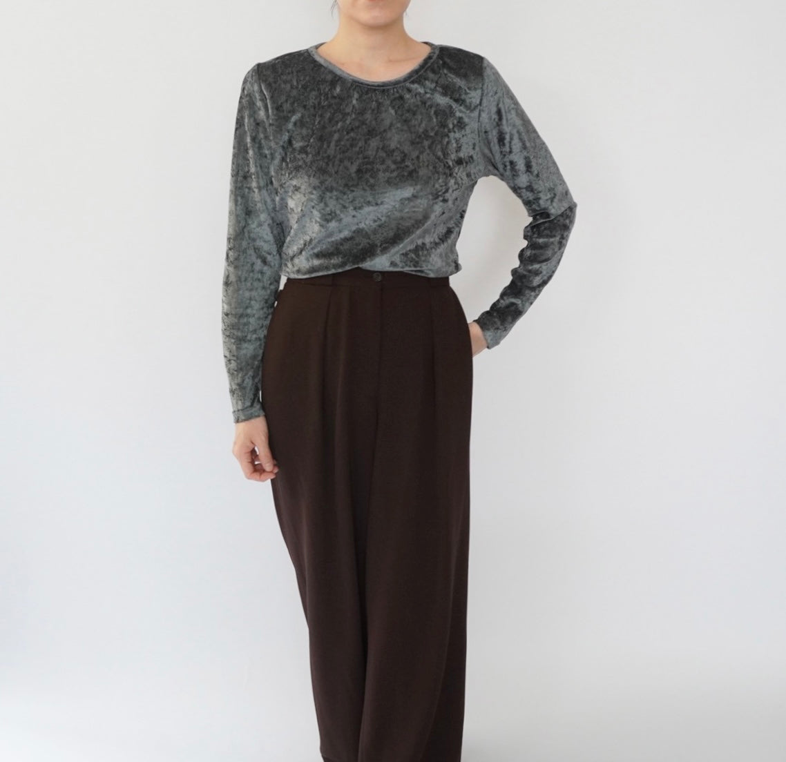 90s Velour Top Made in Italy