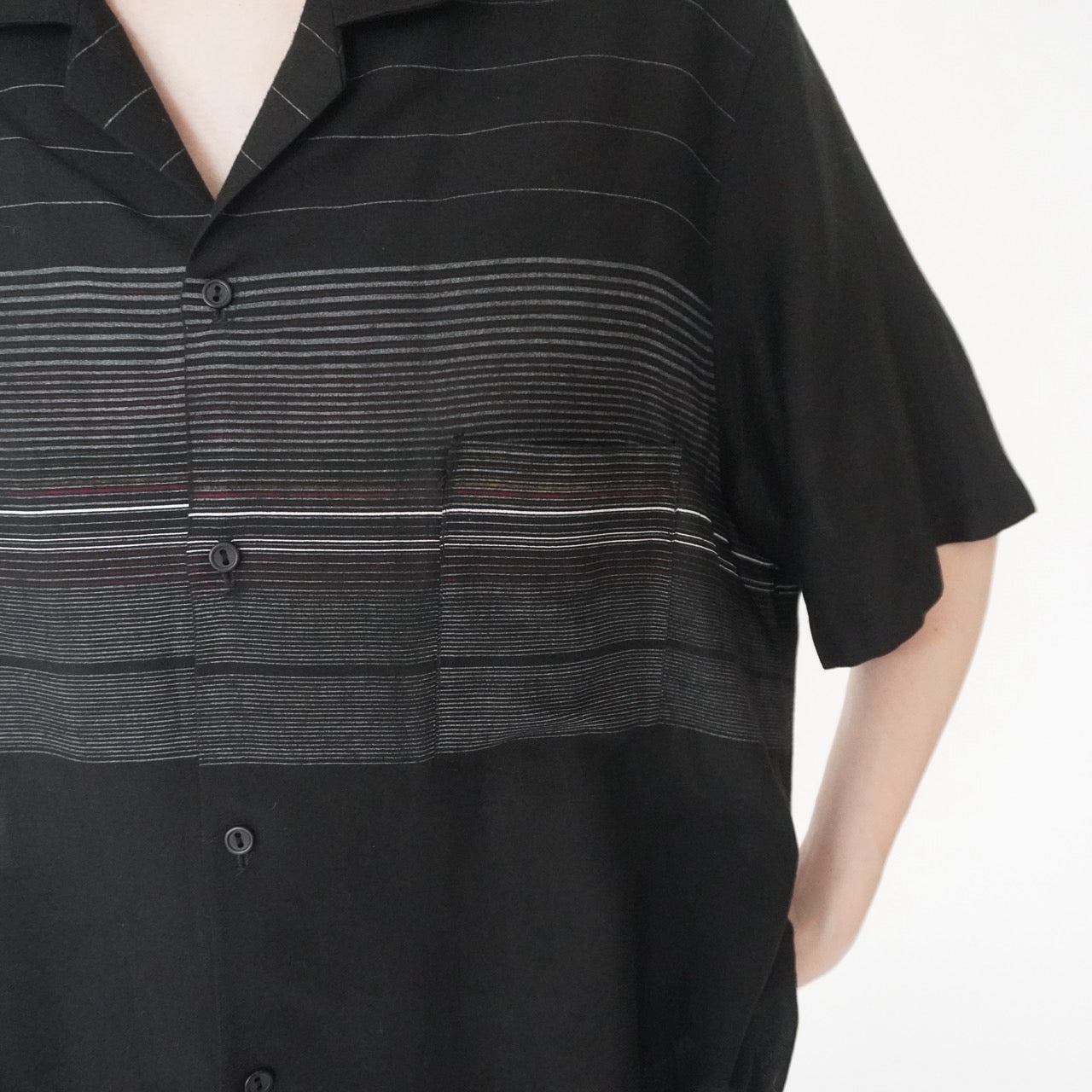 80s Striped Design Shirt Made in USA