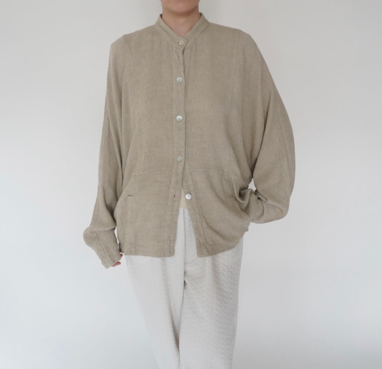 90s Design Beige Blouse