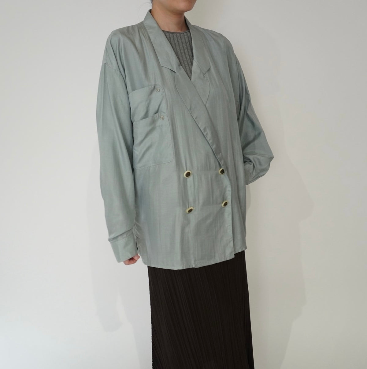 80s EURO Silk Pullover Shirt Jacket