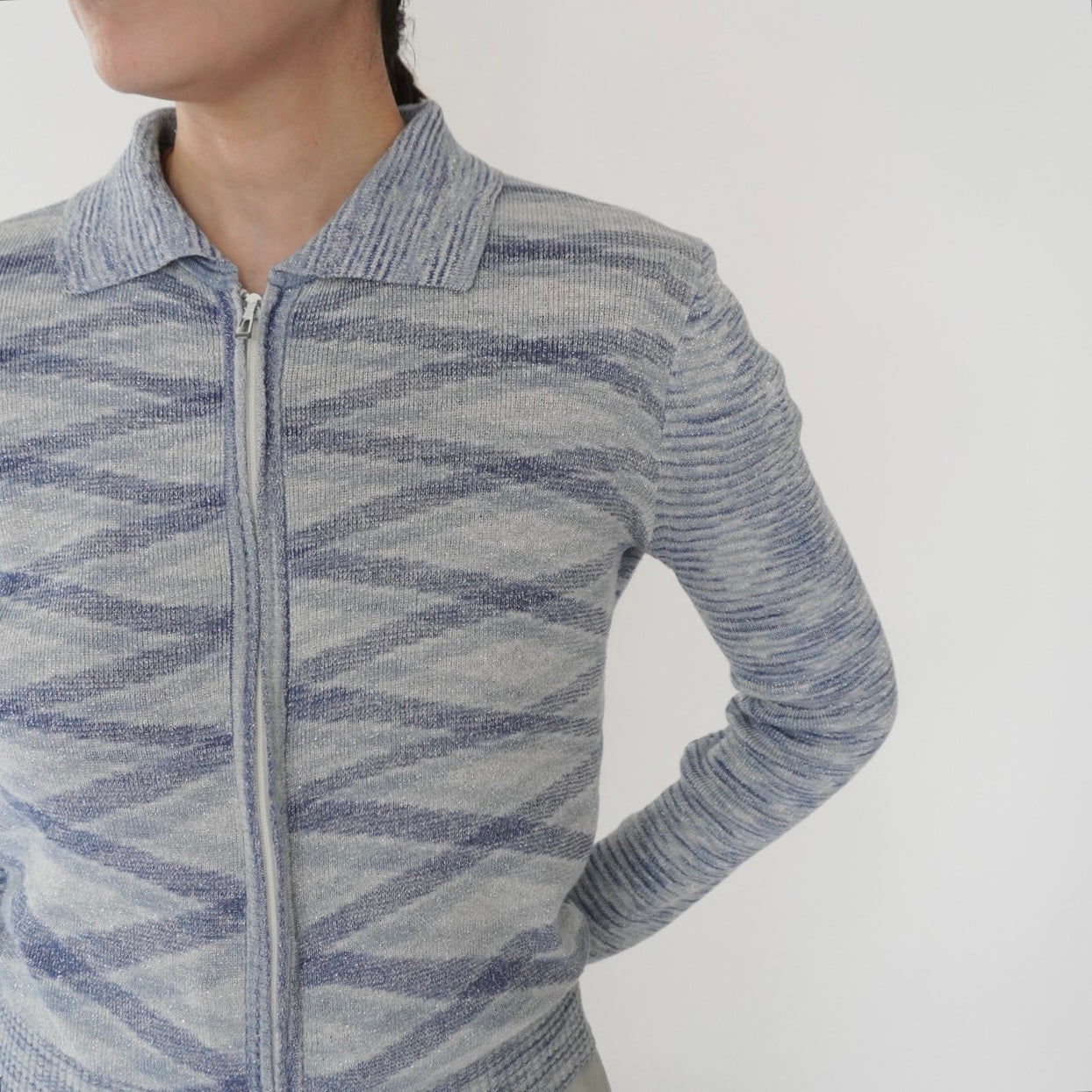 70s Pattern Zip Top