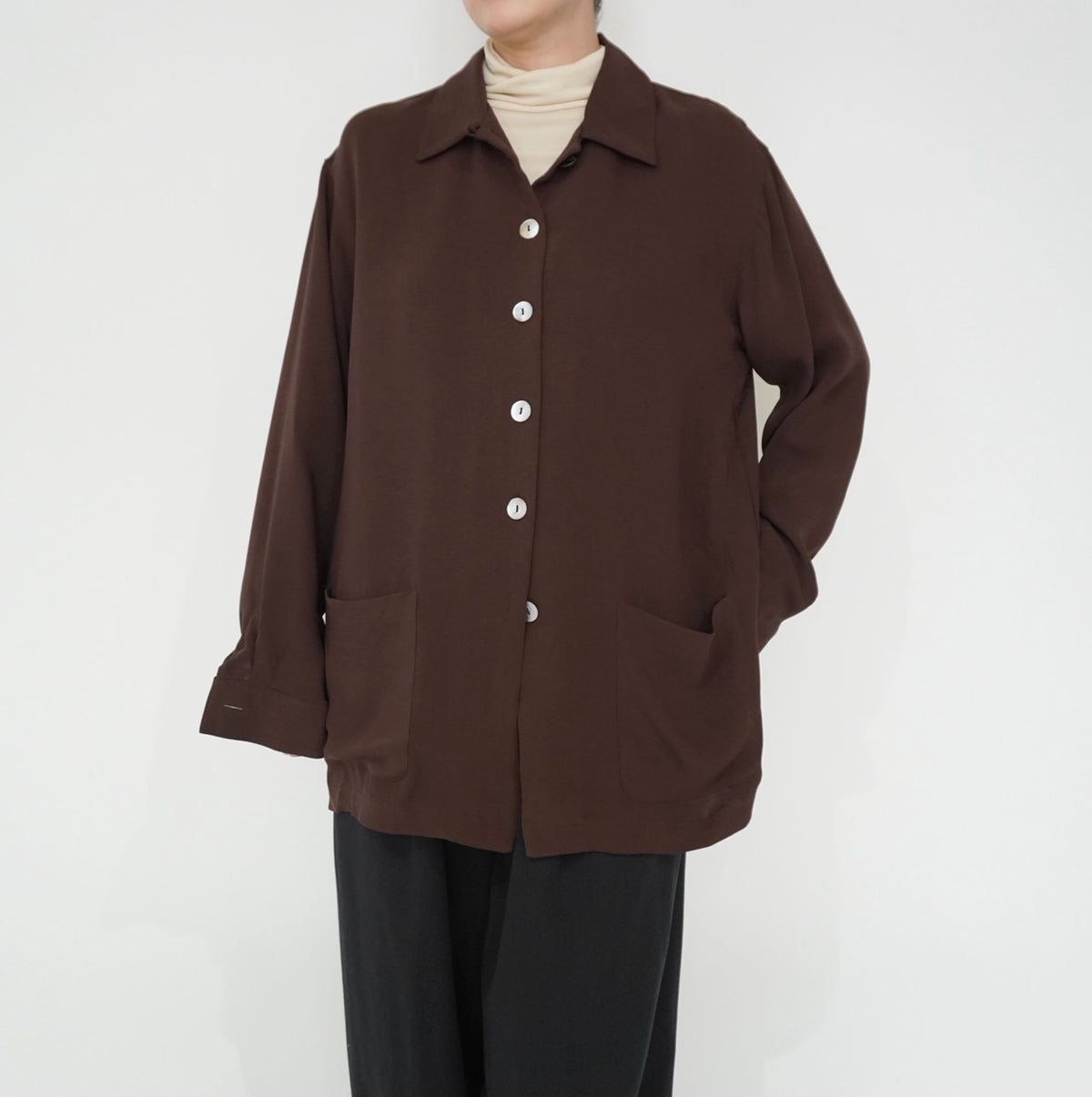 90s Brown Silk Shirt