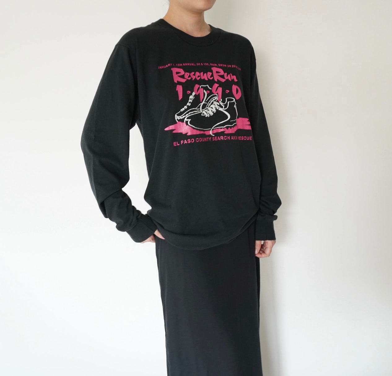 90s Printed Long Sleeves T-shirt Made in USA
