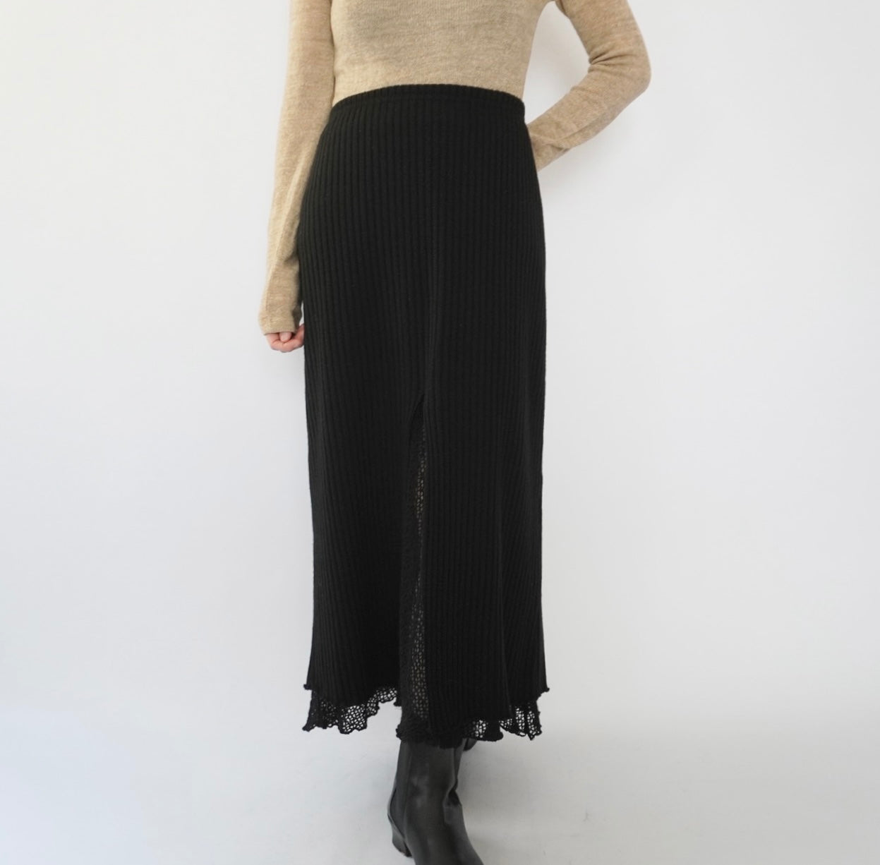 90s Design Ribbed Skirt Made in Italy