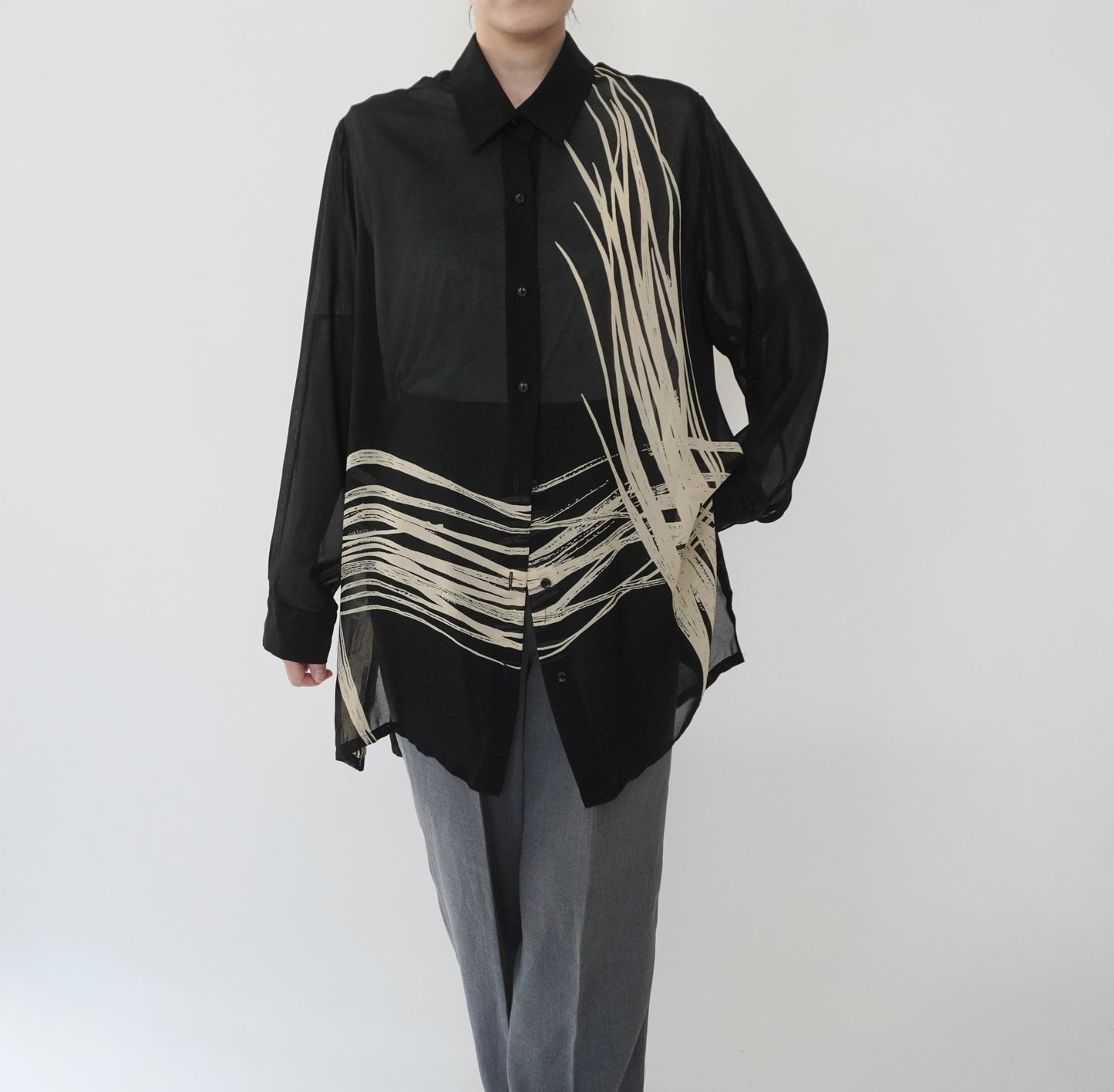 90s Pattern Sheer Shirt