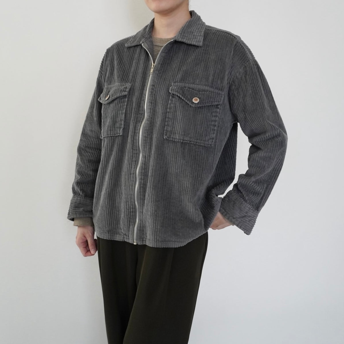 90s Gray Corduroy Light Jacket