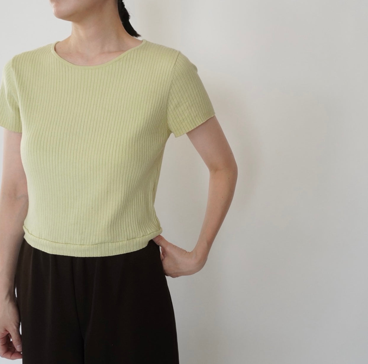 90s Silk Ribbed Top