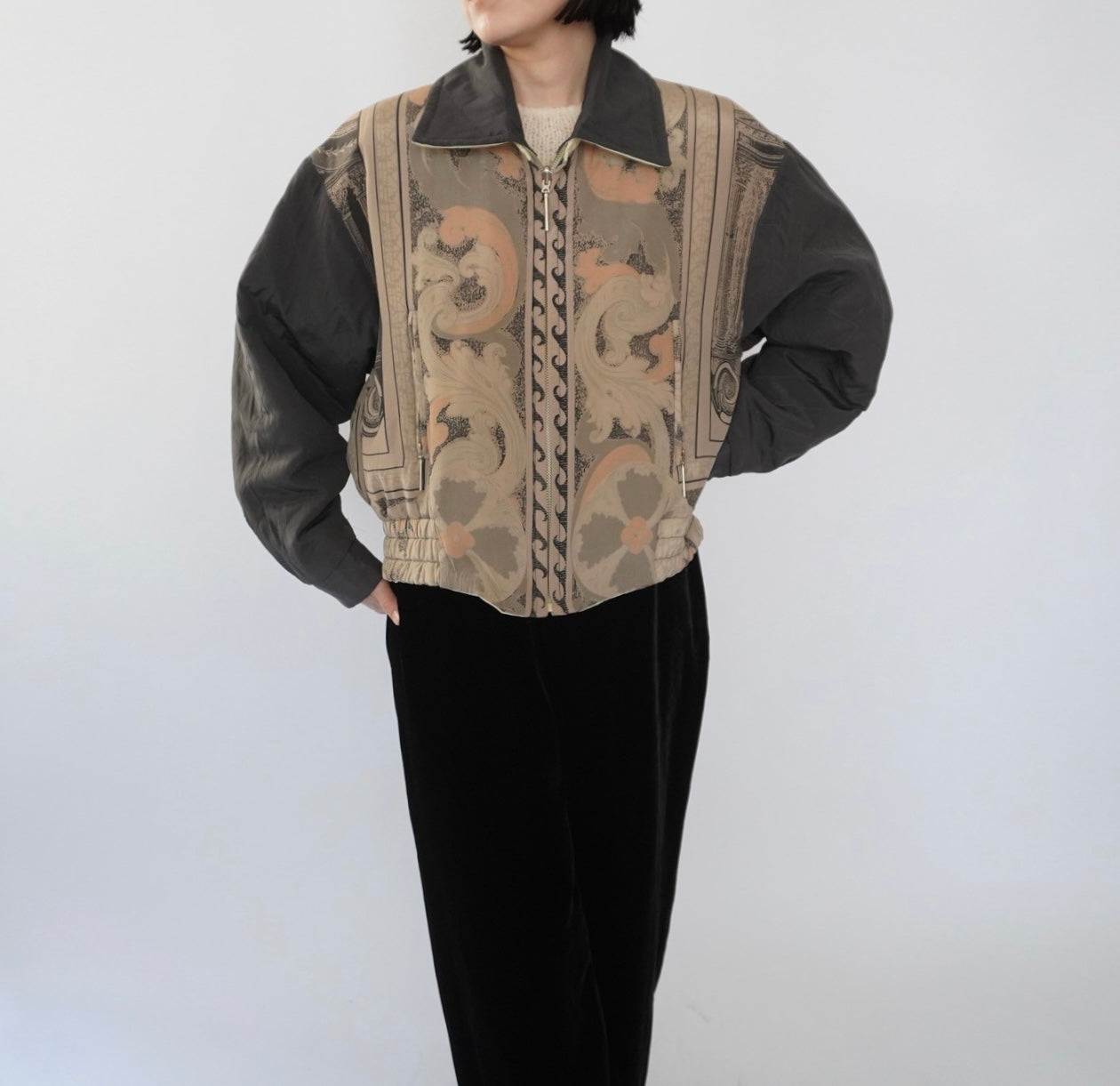 90s"Laurel" Silk Reversible Jacket Made in Germany