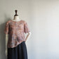 90s Lace Design Sheer Top