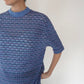80s Blue Design Top
