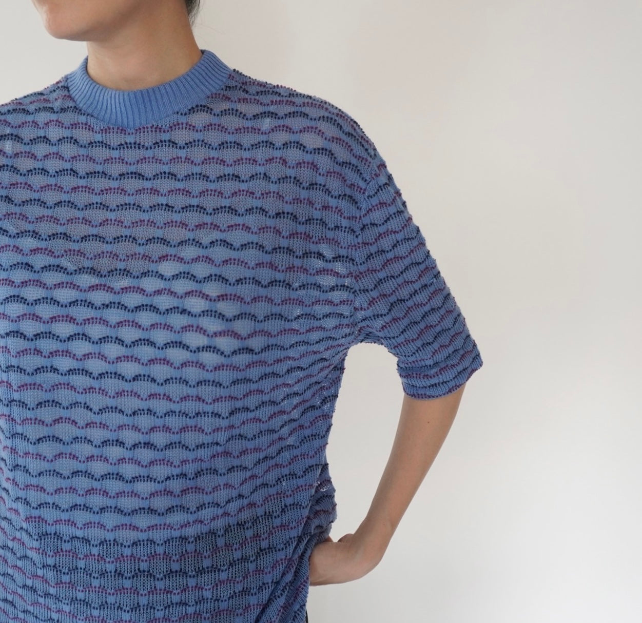 80s Blue Design Top