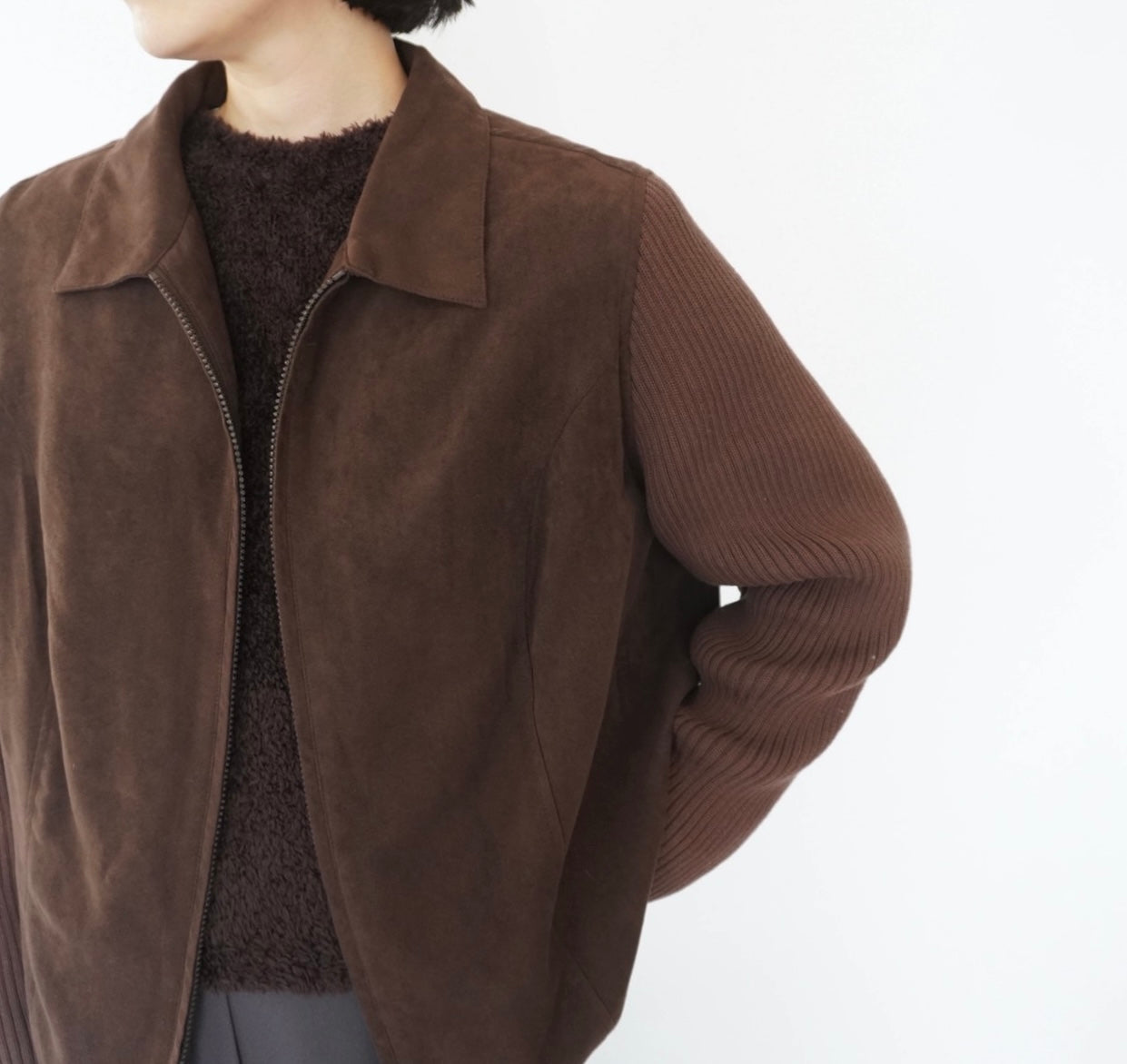 90s Ribbed Sleeves Jacket