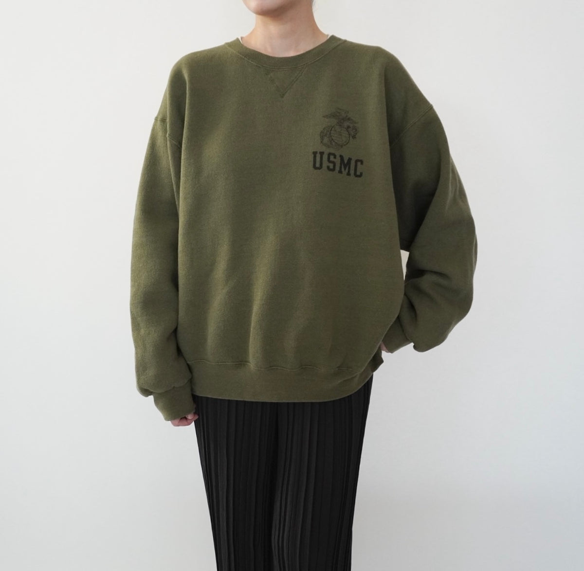90s"USMC" Printed Sweater Made in USA
